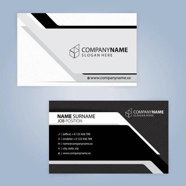 White Black Modern Business Card Template Illustration Vector — Stock Vector