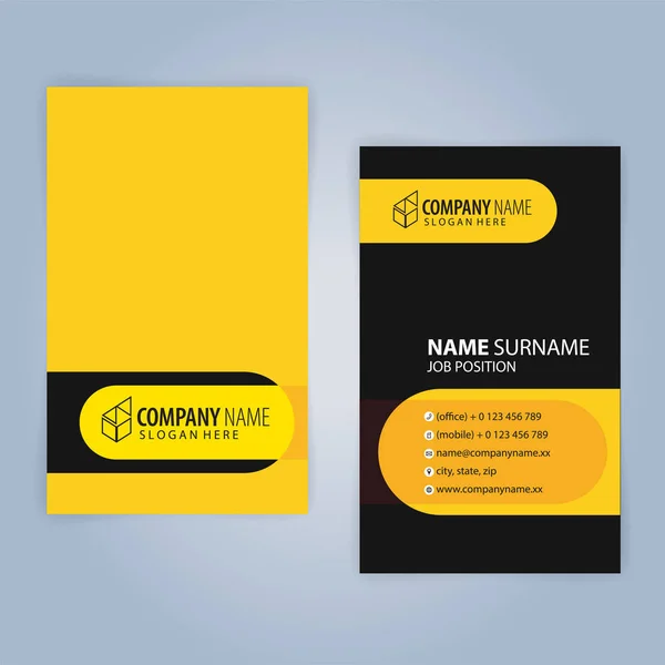 Yellow and Black modern business card template, Illustration Vector 10
