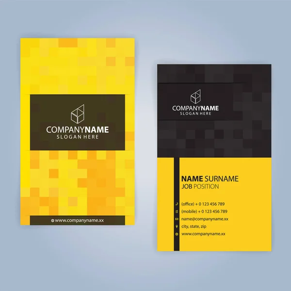 Yellow Black Modern Business Card Template Illustration Vector — Stock Photo, Image