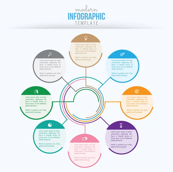 Geschäftsinfografiken Design Vektor Und Marketing Symbol Workflow Layout Diagramm Webdesign — Stockvektor