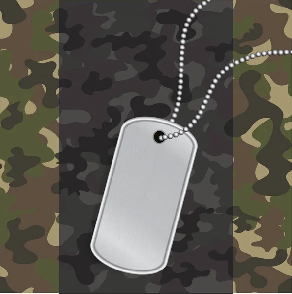 Etiqueta Metal Blanco Parte Posterior Patrón Militar Ilustración Vectorial Textura — Vector de stock