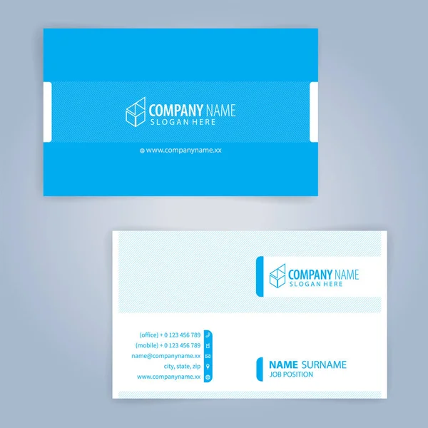 Kartvizit şablonu. Mavi ve Beyaz, İllüstrasyon Vektör 10