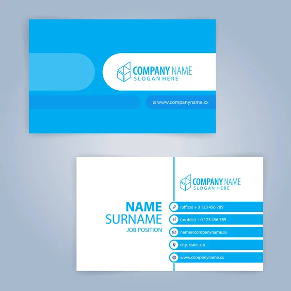 Πρότυπο Επαγγελματικής Κάρτας Μπλε Και Άσπρο Διάνυσμα Εικόνας — Διανυσματικό Αρχείο