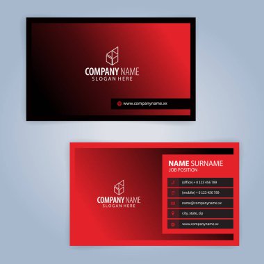 Red and Black modern business card template, Illustration Vector 10 clipart svg vector 