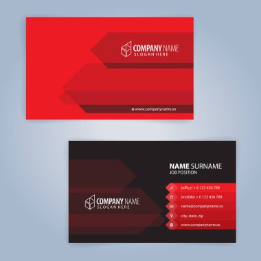 Red and Black modern business card template, Illustration Vector 10 clipart svg vector 