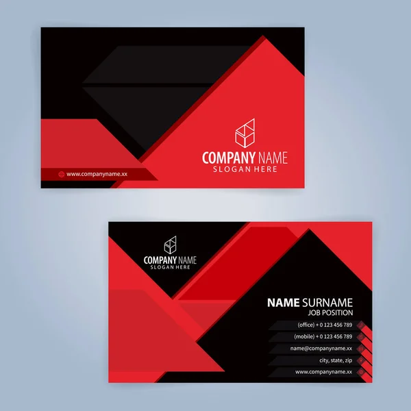 Κόκκινο Και Μαύρο Πρότυπο Σύγχρονης Επαγγελματικής Κάρτας Εικονογράφηση Διάνυσμα — Διανυσματικό Αρχείο
