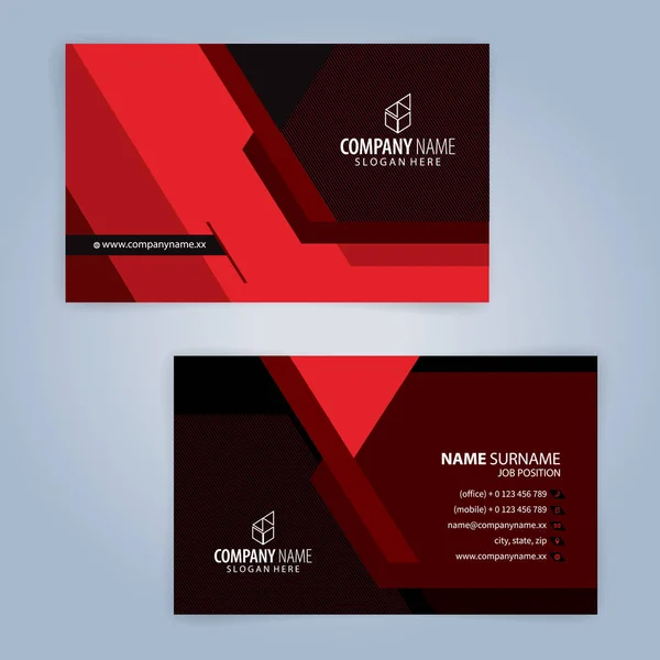 Rote Und Schwarze Moderne Visitenkartenvorlage Illustrationsvektor — Stockvektor