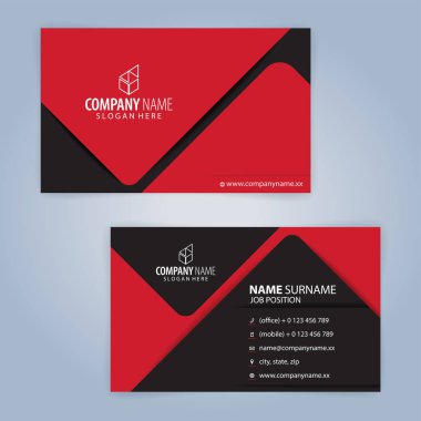 Red and Black modern business card template, Illustration Vector 10 clipart svg vector 