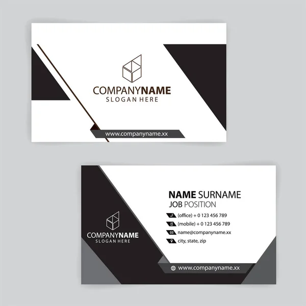 Diseño Tarjetas Visita Blanco Negro Vector Eps — Vector de stock