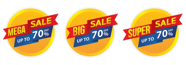 Mega Sale Big Sale Super Sale Banner Επίπεδη Σχεδίαση Φόντο — Διανυσματικό Αρχείο