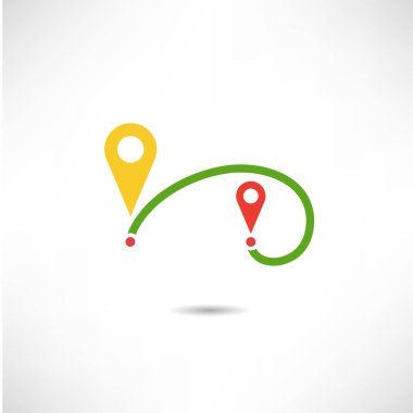 Yeşil ve kırmızı bayrak simgesi