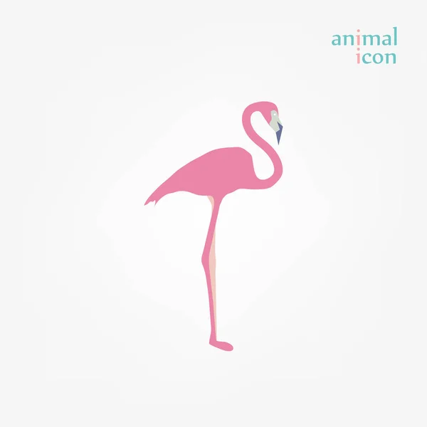 Ícone Pássaro Flamingo Ilustração Vetorial Isolada Sobre Fundo Branco —  Vetores de Stock