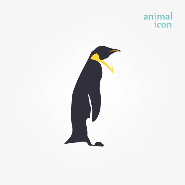 Pingvin ikonen på vit — Stock vektor