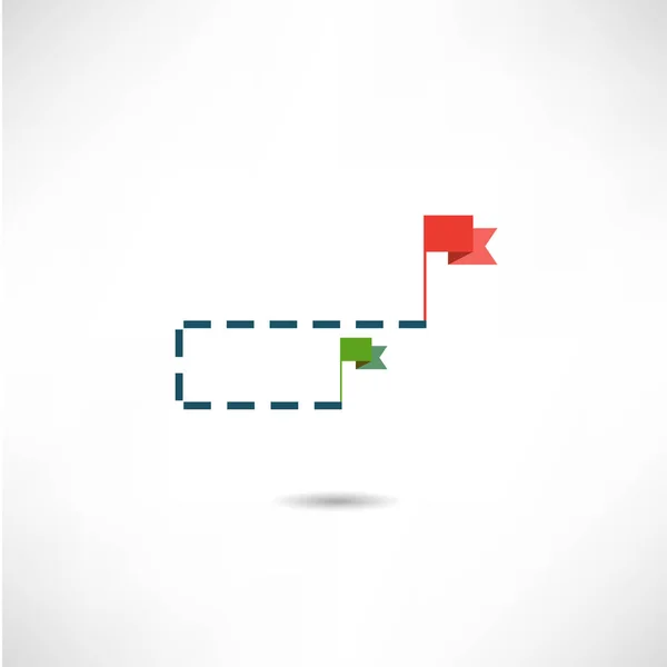 Yeşil ve kırmızı bayrak simgesi — Stok Vektör