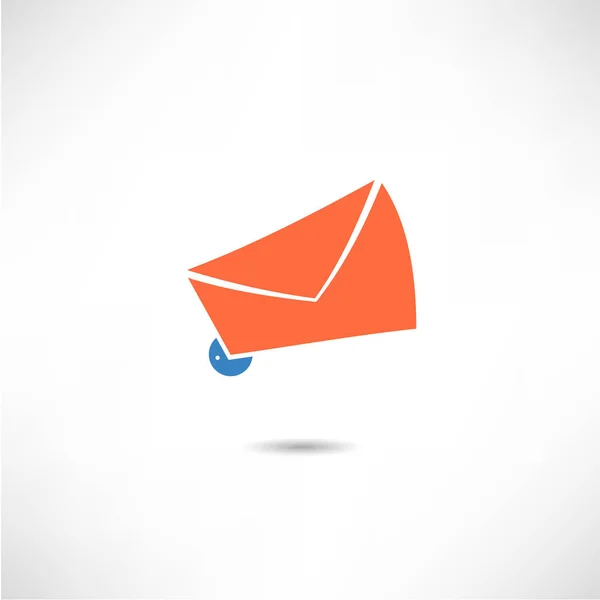 Icono de correo en blanco — Vector de stock