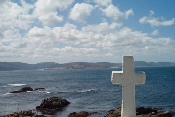 Côte Mort Avec Croix Pêcheurs Morts Galice — Photo