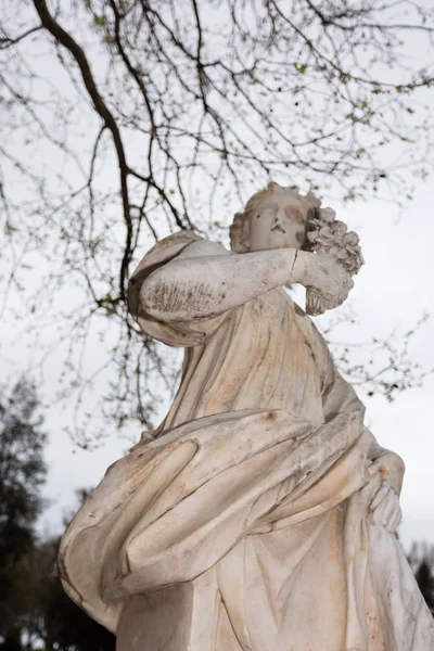 Villa Comunale Naples Içinde Mermer Heykeller — Stok fotoğraf