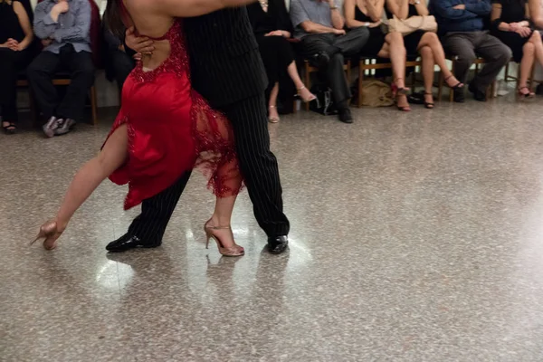 Detalle Bailarines Tango Salón Baile Milonga — Foto de Stock