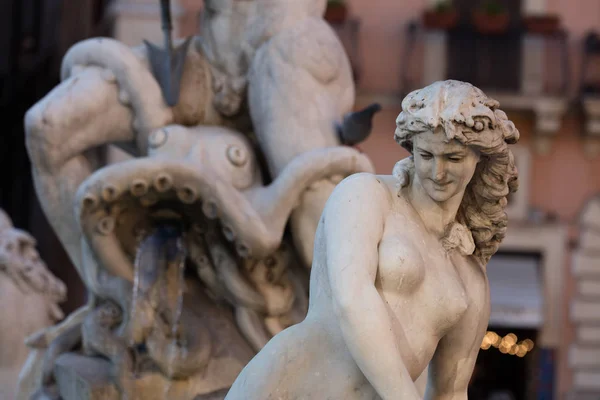 Detail Der Statue Auf Der Piazza Navona Rom — Stockfoto