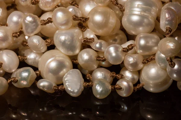 Modèle Perles Blanches Macro Orizontal Fond Écran Backround — Photo