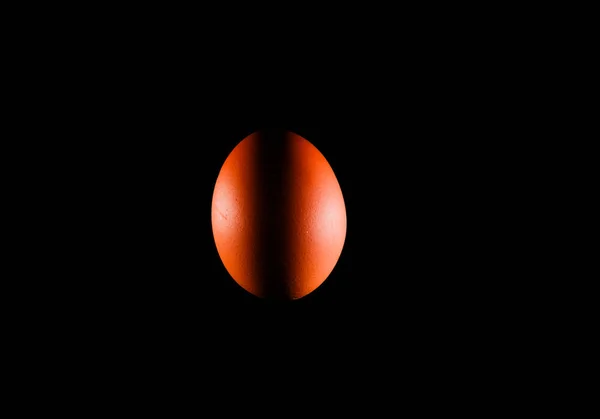 Αυγό Ένα Μαύρο Backround — Φωτογραφία Αρχείου