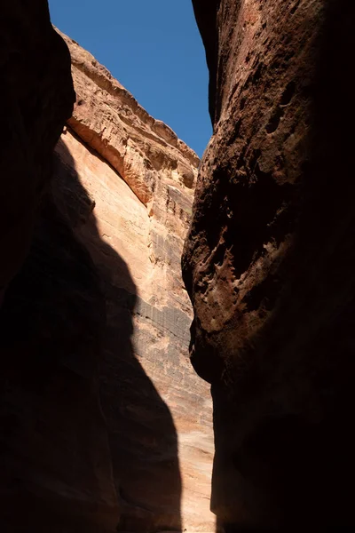 Zicht Vanaf Siq Bij Ingang Van Stad Petra Jordanië — Stockfoto