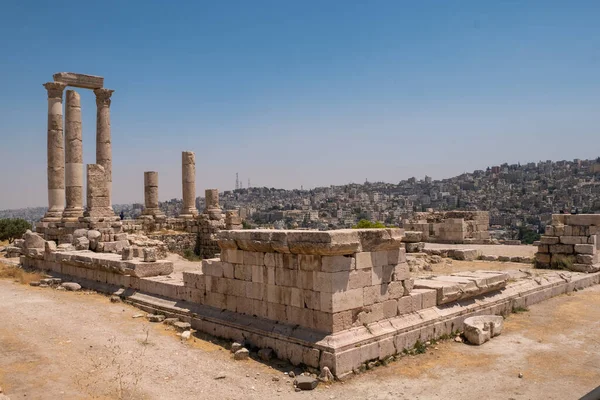 Amman Ürdün Deki Kaledeki Harabeler — Stok fotoğraf