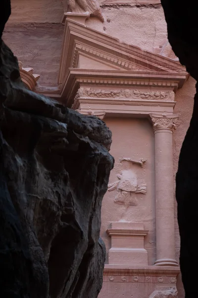 Blick Von Siq Auf Den Eingang Der Stadt Petra Jordanien — Stockfoto