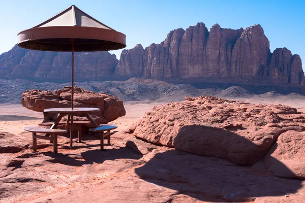 Panorama Der Wüste Wadi Rum Jordanien Stockfoto