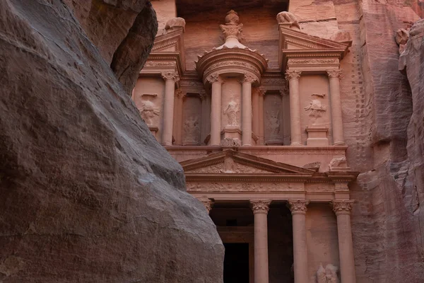 Zicht Vanaf Siq Bij Ingang Van Stad Petra Jordanië — Stockfoto