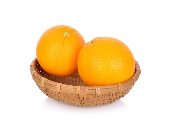 Цельные Свежие Апельсины Белом Фоне — стоковое фото
