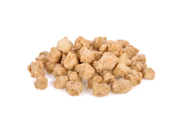 dokulu soya proteini beyaz zemin üzerine yığını