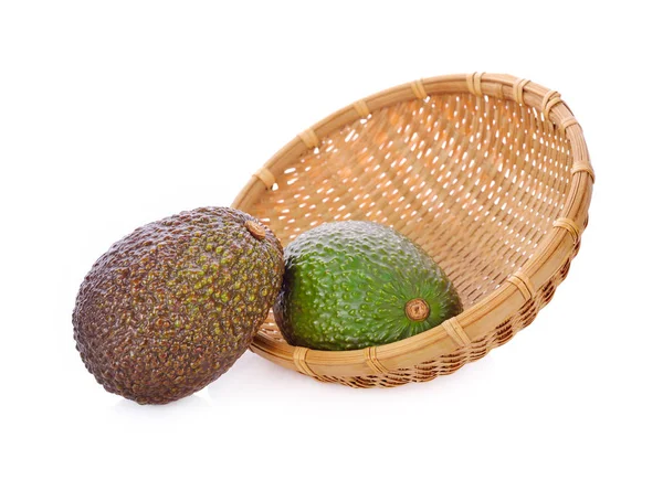 Avocado Fresco Intero Sfondo Bianco — Foto Stock