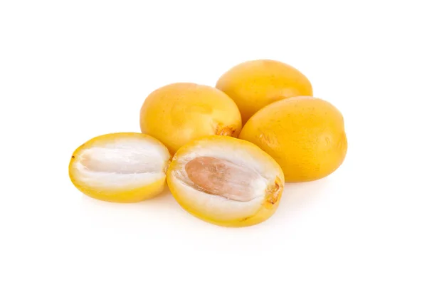 tam ve yarı taze sarı tarihleri beyaz arka plan üzerinde kesmek