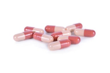 ilaç kapsül hap beyaz arka plan üzerinde