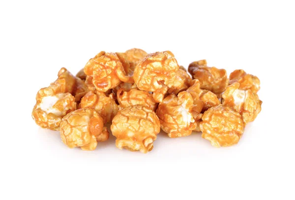 Beurre Sucré Caramel Popcorn Isolé Sur Fond Blanc — Photo