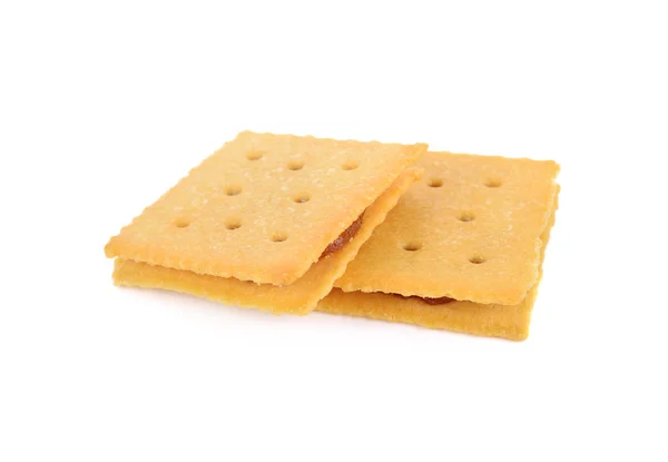 Ananas Vierkant Biscuit Witte Achtergrond — Stockfoto