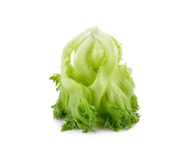 upside down fresh iceberg lettuce on white background clipart