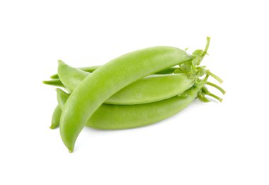 taze şeker snap bezelye beyaz arka plan üzerinde