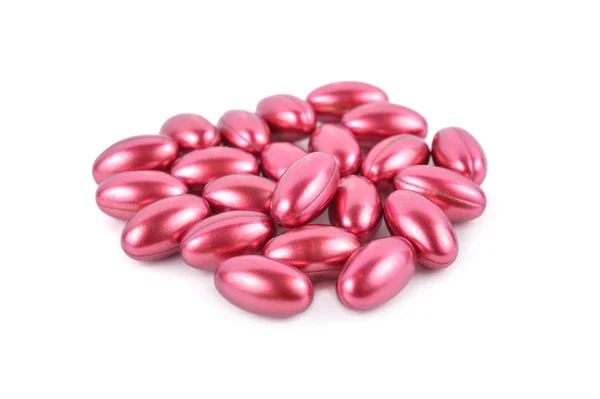 Pink Pills Capsule White Background — Stock Photo, Image