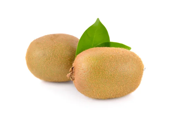 Whole ripe kiwi on white background — 스톡 사진