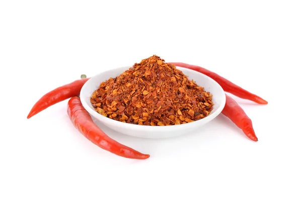 Beyaz pland ve taze kırmızı Chili zemin Chili WHI üzerinde kök