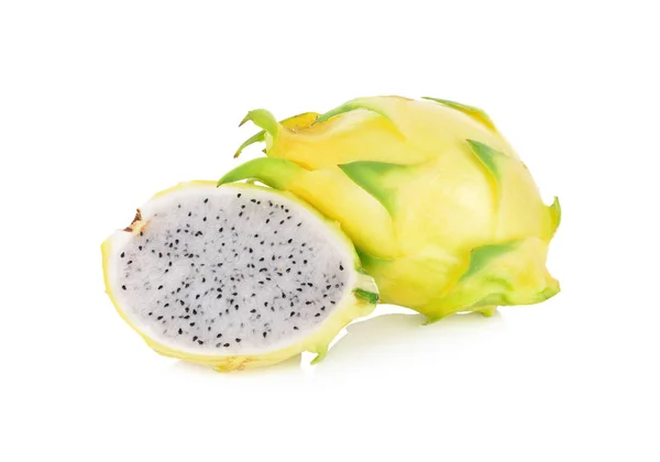 bütün ve yarım beyaz sırt taze ejderha sarı kabuk meyve kesilmiş