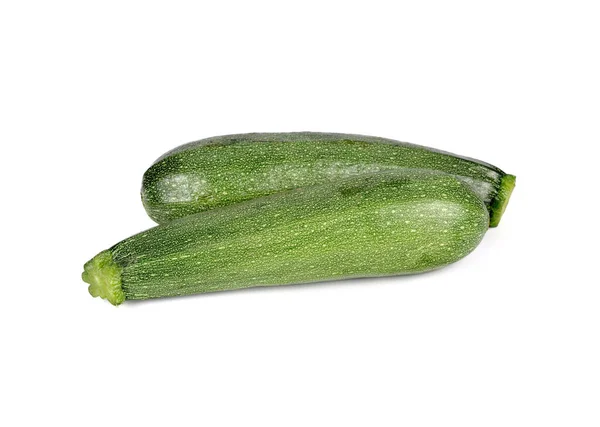 Whole Unpeeled Fresh Zucchini White Background — Stock Photo, Image