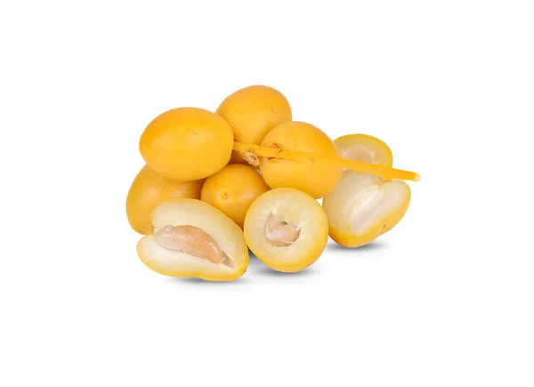Whole Fresh Barhee Barhi Dates Fruit White Background Stock Image