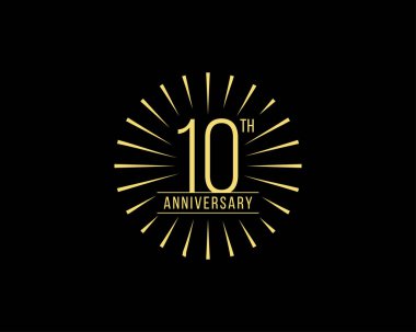 10 yıl yıldönümü kutlama vektör Logo tasarım şablonu