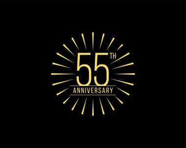 55 yıl yıldönümü kutlama vektör Logo tasarım şablonu