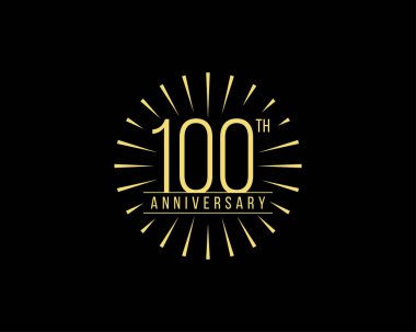100 yıl yıldönümü kutlama vektör Logo tasarım şablonu