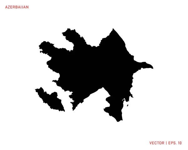 Mapa Azerbaiyán Mapa Silueta Detallado Alto Vector — Vector de stock