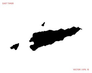 Doğu Timor Haritası. Yüksek siluet Haritası - vektörel ayrıntılı